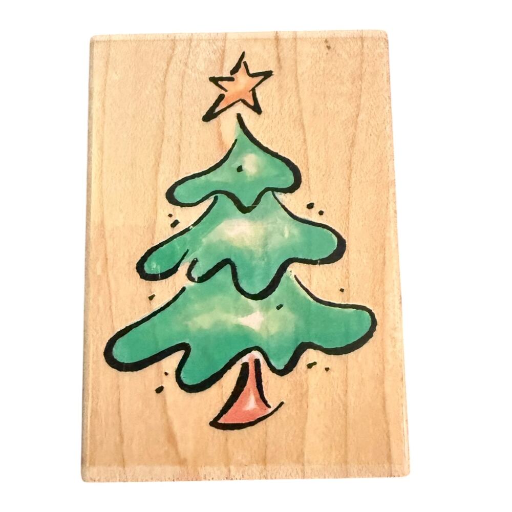 Penny Black 2000 Brush Evergreen Christmas Holiday Tree 1880F Rubber Stamp